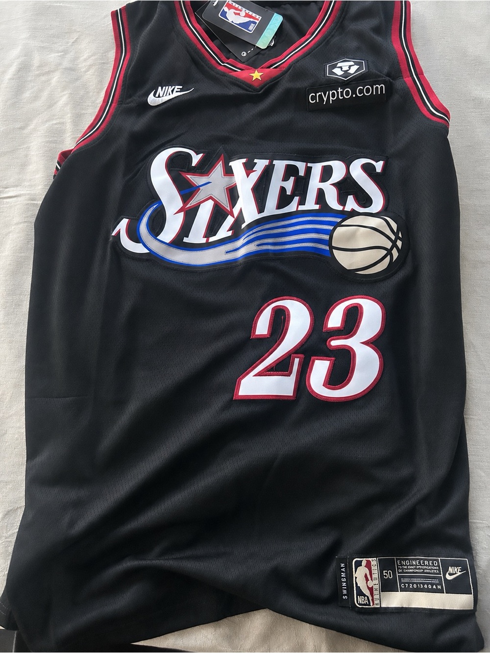 🔥NEW🔥 LeBron James Nike Philadelphia 76ers Black #23 Basketball Jersey men L